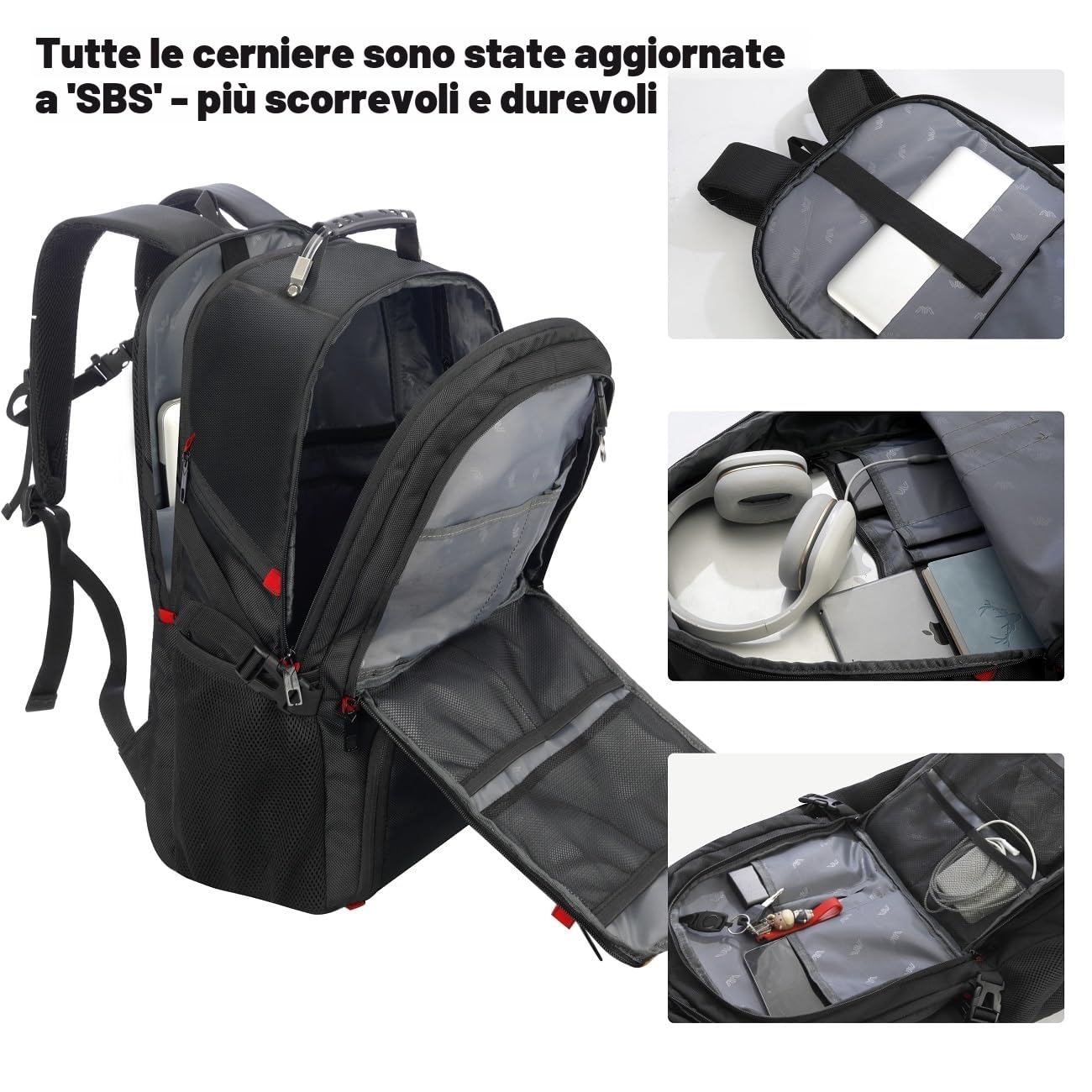 Zaino Porta PC Portatile da 18,4 Pollici per Uomo, da Viaggio con Scomparto per Scarpe e Tasca Antifurto, per la Scuola, Impermeabile, per College, Ragazzi Affari Lavoro, Sportivo