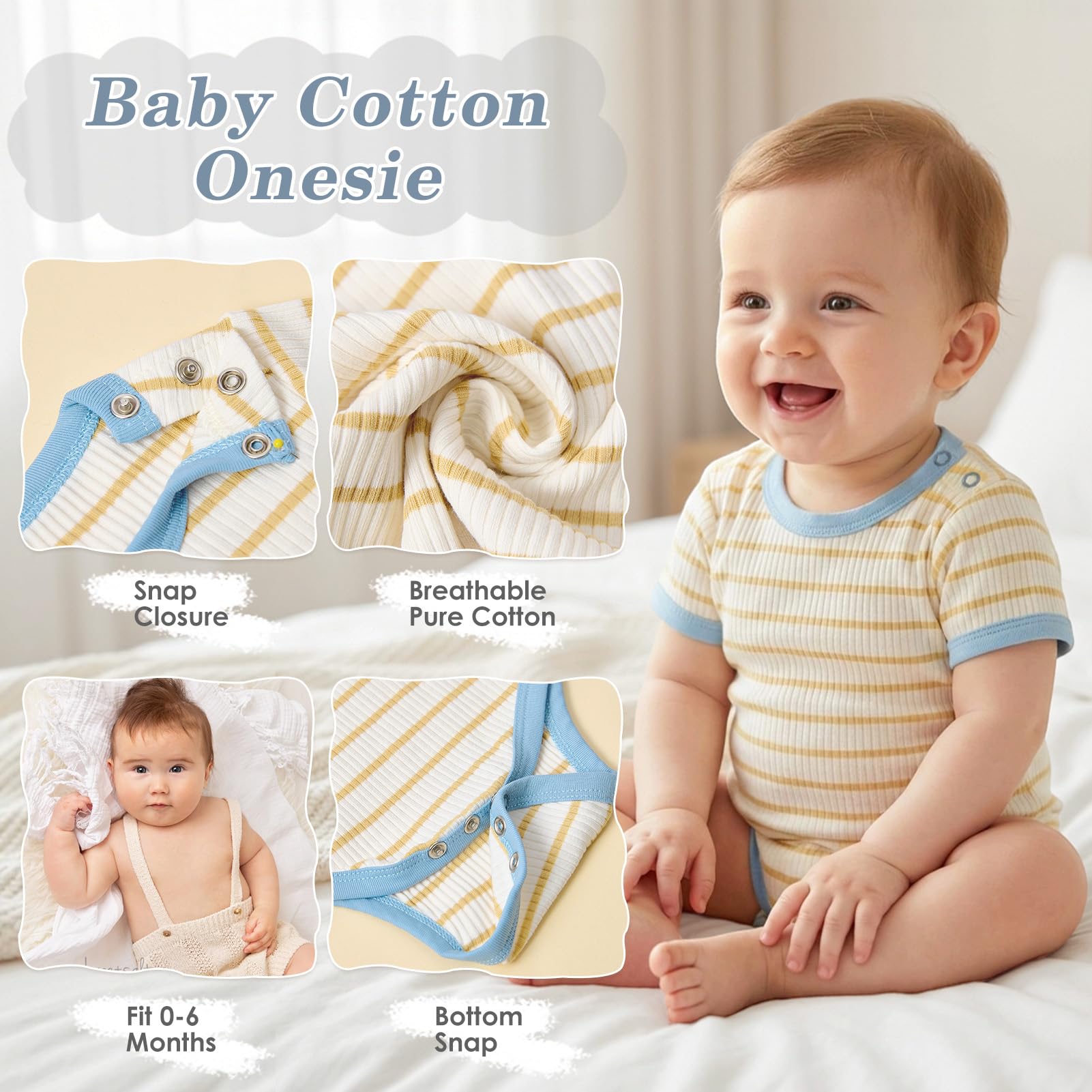 Regalo Nascita Bimbo con Body, Peluche Elefante, Mussola, Bavaglino, Cappello, Calzini, Cesto in Bambù Intrecciato, Set Regalo Neonato Nascita Regalo Baby Shower Bimbo (Cesto in Bambù)
