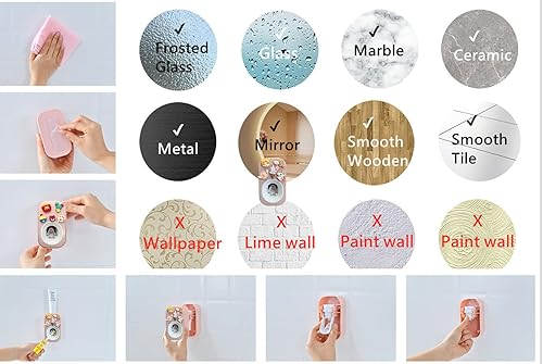 Miniatura 8 de Dispensador automático de pasta de dientes para niños montado en la pared para baño, exprimidor de pasta de dientes para niños y ducha familiar (2