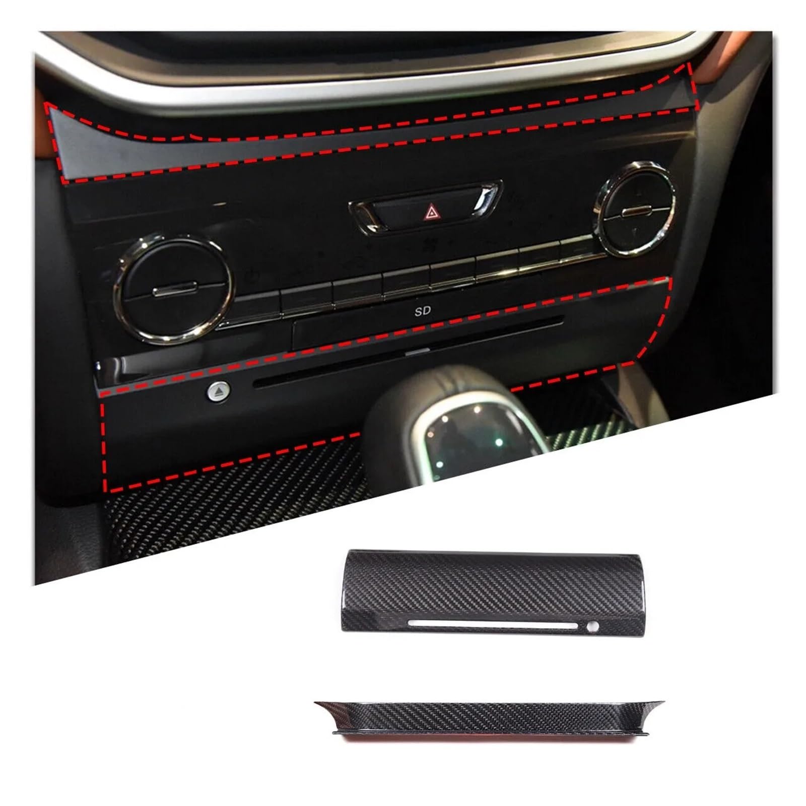 Garniture carbone Maserati Ghibli pour masquer les rayures de la console CD - 6