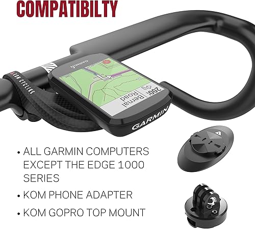 Miniatura 6 de KOM Cycling Garmin - Soporte para bicicleta con acabado de carbono desde el soporte de borde diseñado para Edge 540, Edge 840 y otros
