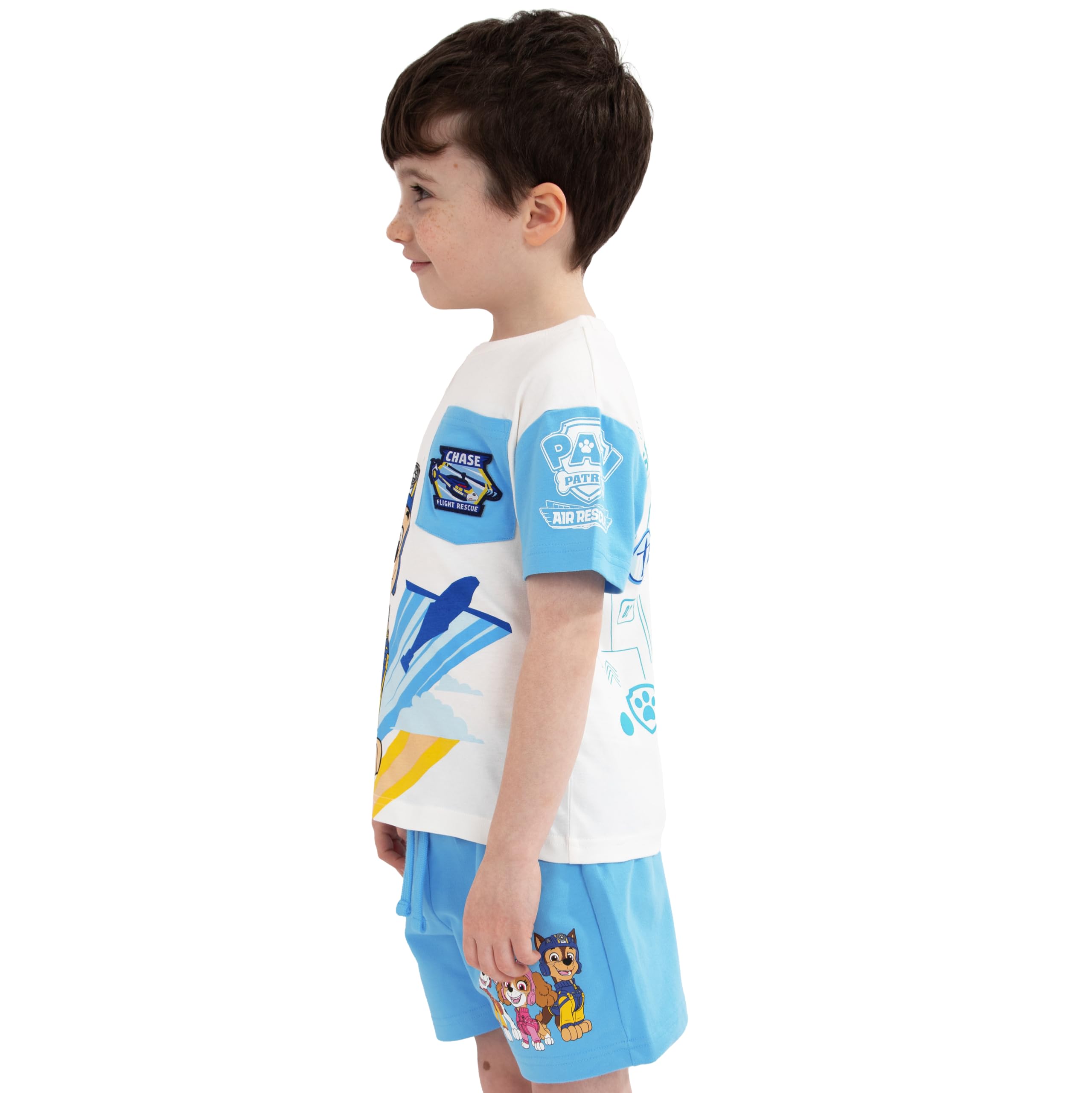 Paw Patrol Abbigliamento Bambino Maglietta Ragazzo Chase | Pantaloncini Ragazzo Chase | Set T Shirt Bambino Cotone