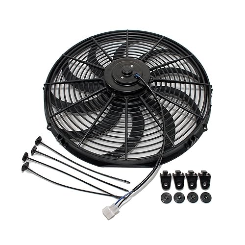 Assault Racing Products 4501612 Ventilador de refrigeración universal para radiador eléctrico de 16 pulgadas con kit de montaje