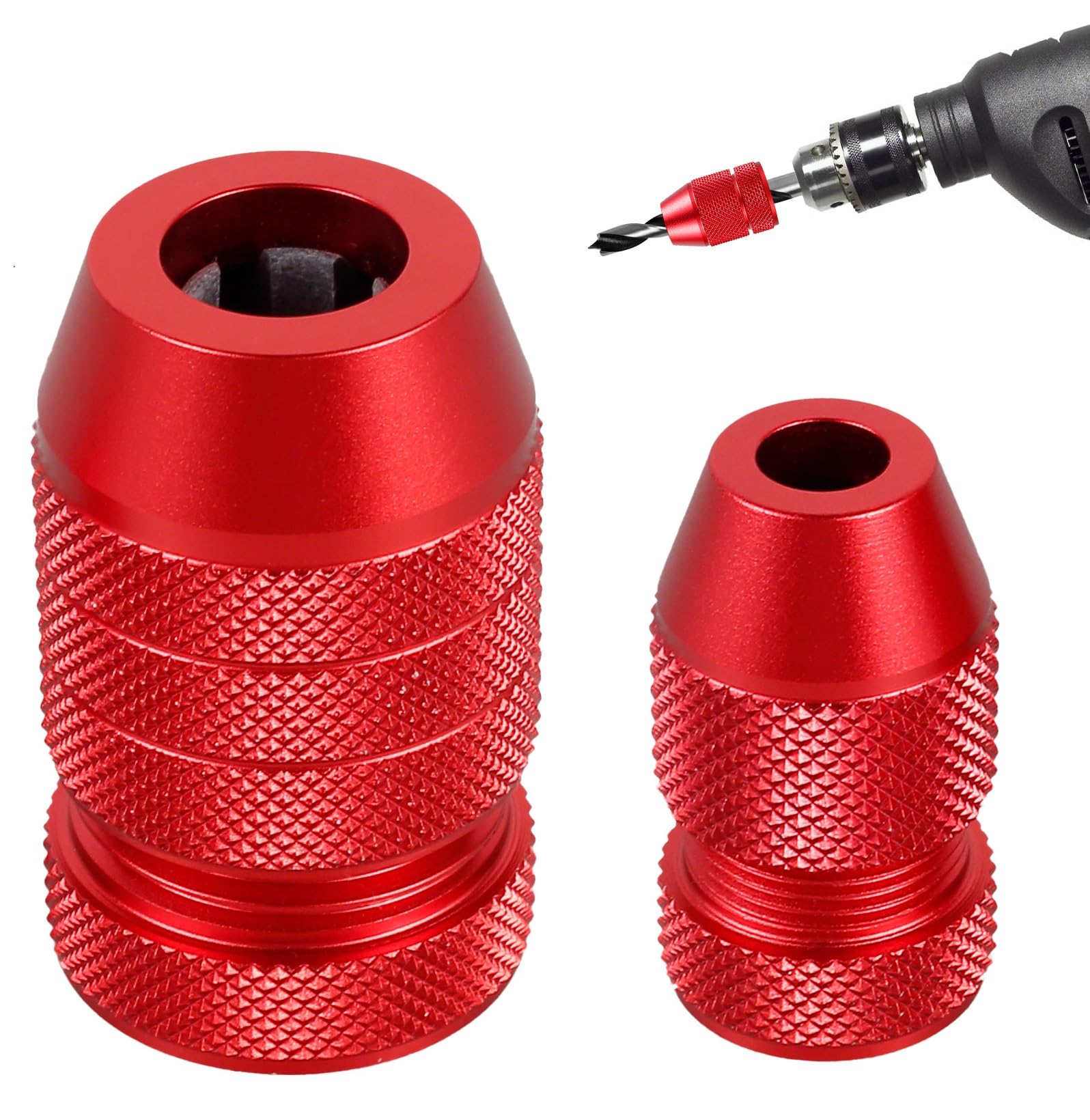 Photo 1 of 2 Pcs Drill Depth Stop Collar Set, Adjustable Aluminum Drill Bit Stopper with Protective Nylon Inner Ring, Fits 5/64"-7/16" Bits, Precision Depth Controller for Woodworking & Plastics