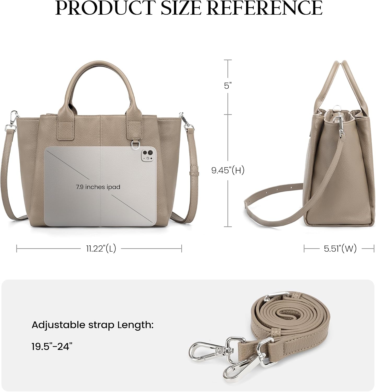 befen Genuine Leather Satchel Purses for Women, Triple Pocket Designer Medium Top-handle Crossbody tote Shoulder Handbag
