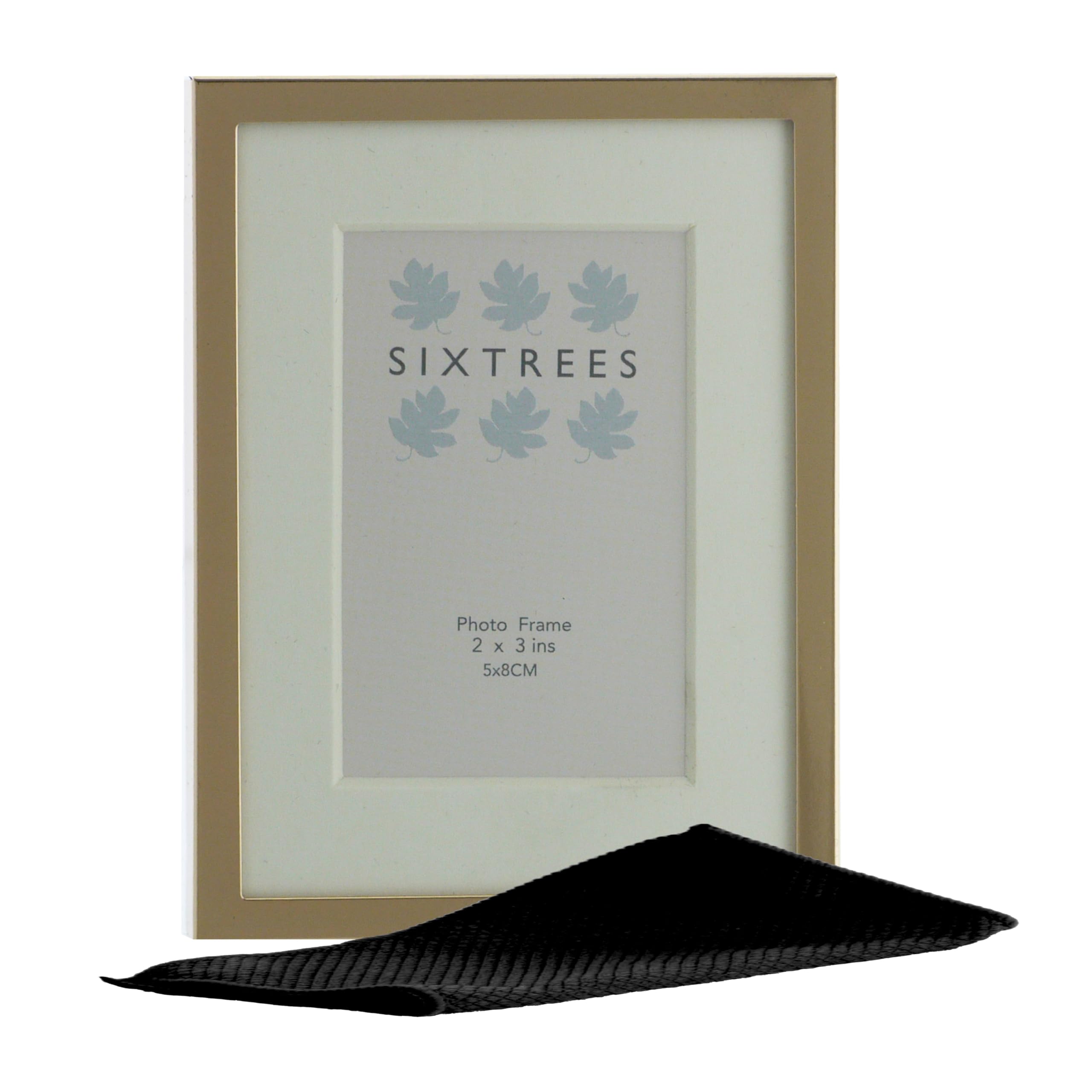 Sixtrees Park Lane 275323(MIF) Gold Metal 2 x 3 inch Photo Frame with Mount - Complete with microfibre polishing cloth.