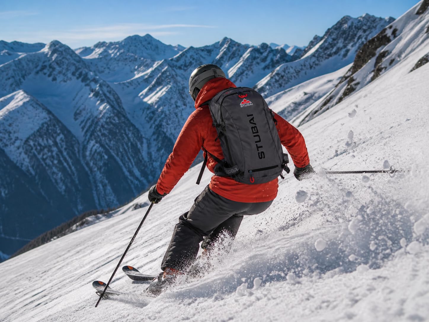 STUBAI Sac à dos ski de randonnée THIRTY 3.0 | 32 L | 1,2 kg | porte-skis/snowboard/casque/piolet | poche sécurité & lunettes | compatible système d’hydratation | Mod. 9507