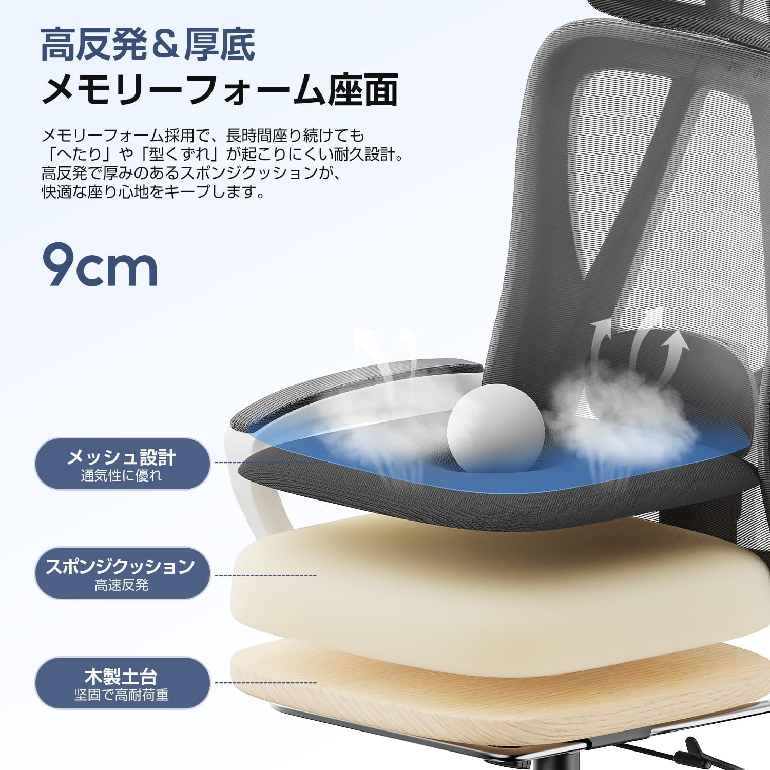 Amazon.co.jp: オフィスチェア メッシュ ハイバック リクライニング 
