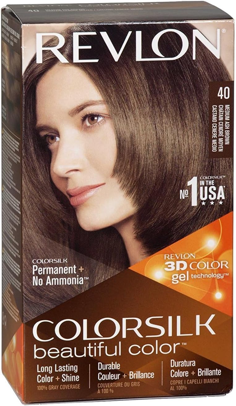 Revlon ColorSilk Hair Color 40 Medium Ash Brown 1 Each