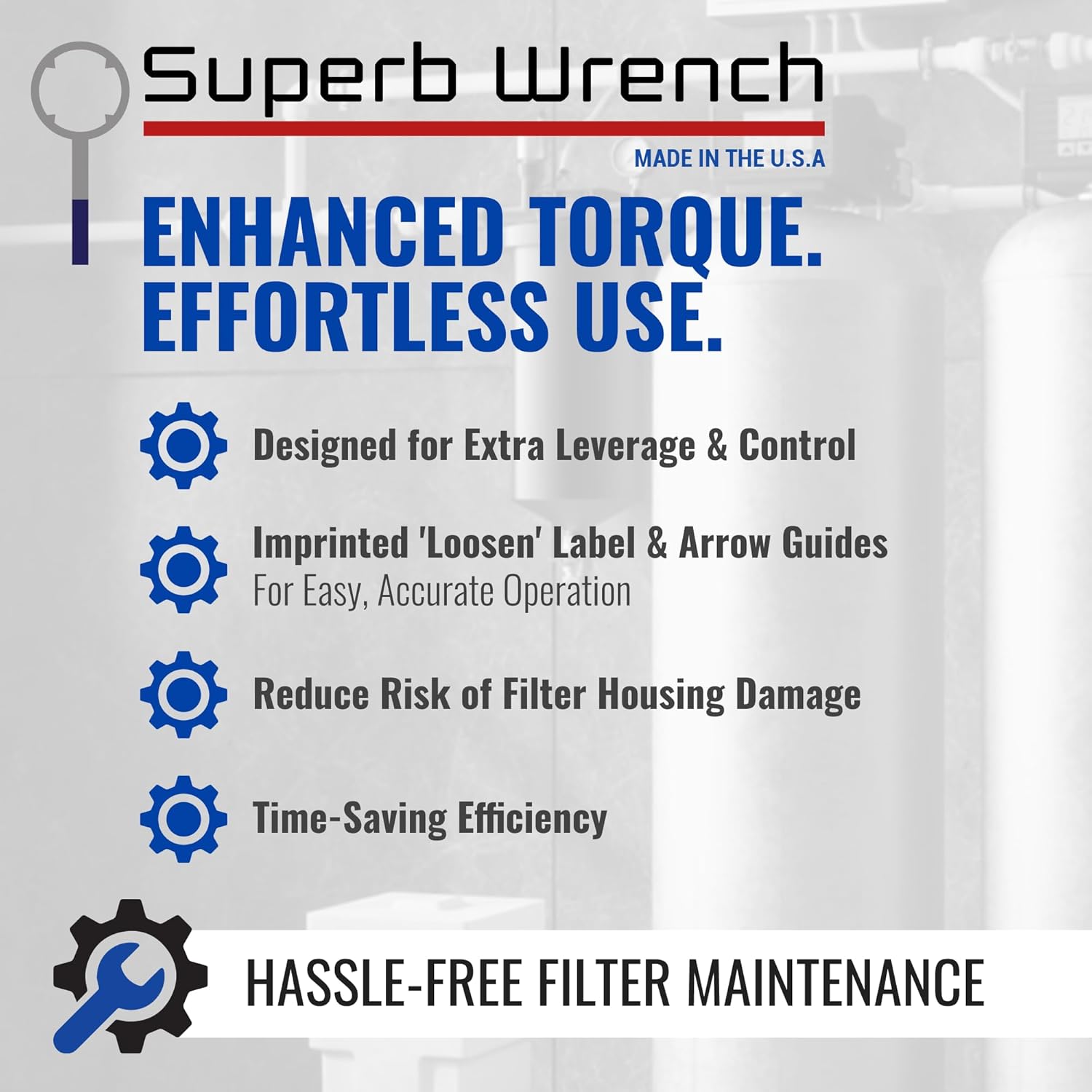 Superb Wrench SPBW-18 Heavy Duty Metal Water Filter Housing Wrench (4.24 inch Inside Diameter)