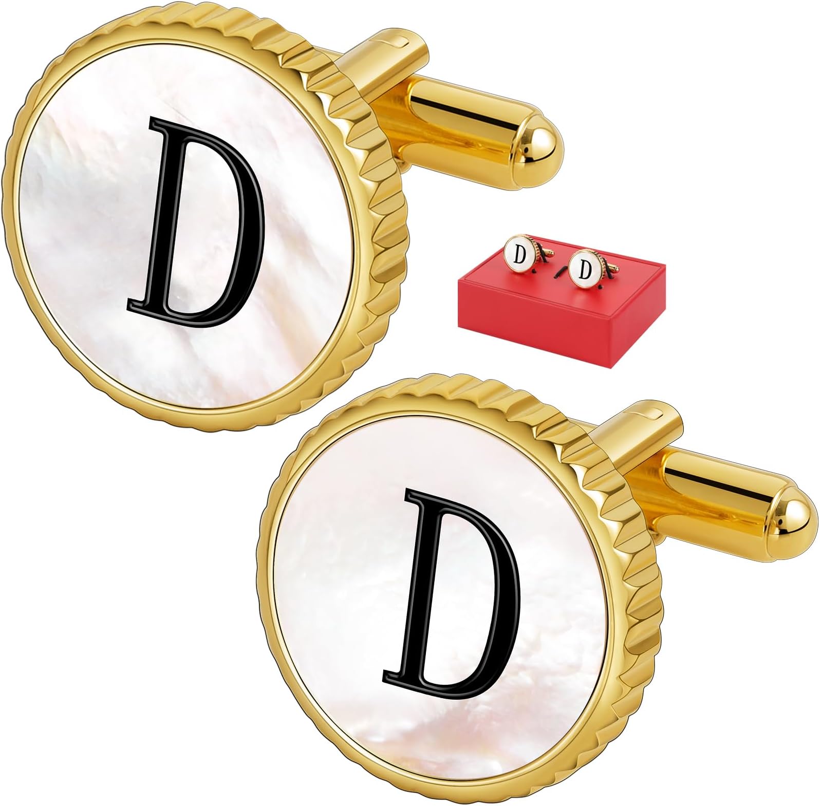 Cuff Links Mens Golden Silver Gunmetal Black, Cufflinks for Men Custom Initial Personalized Mother Of Pearl Mens Cufflink for Shirt Golden Silver Gunmetal Black Cuff Link Shirt for Wedding