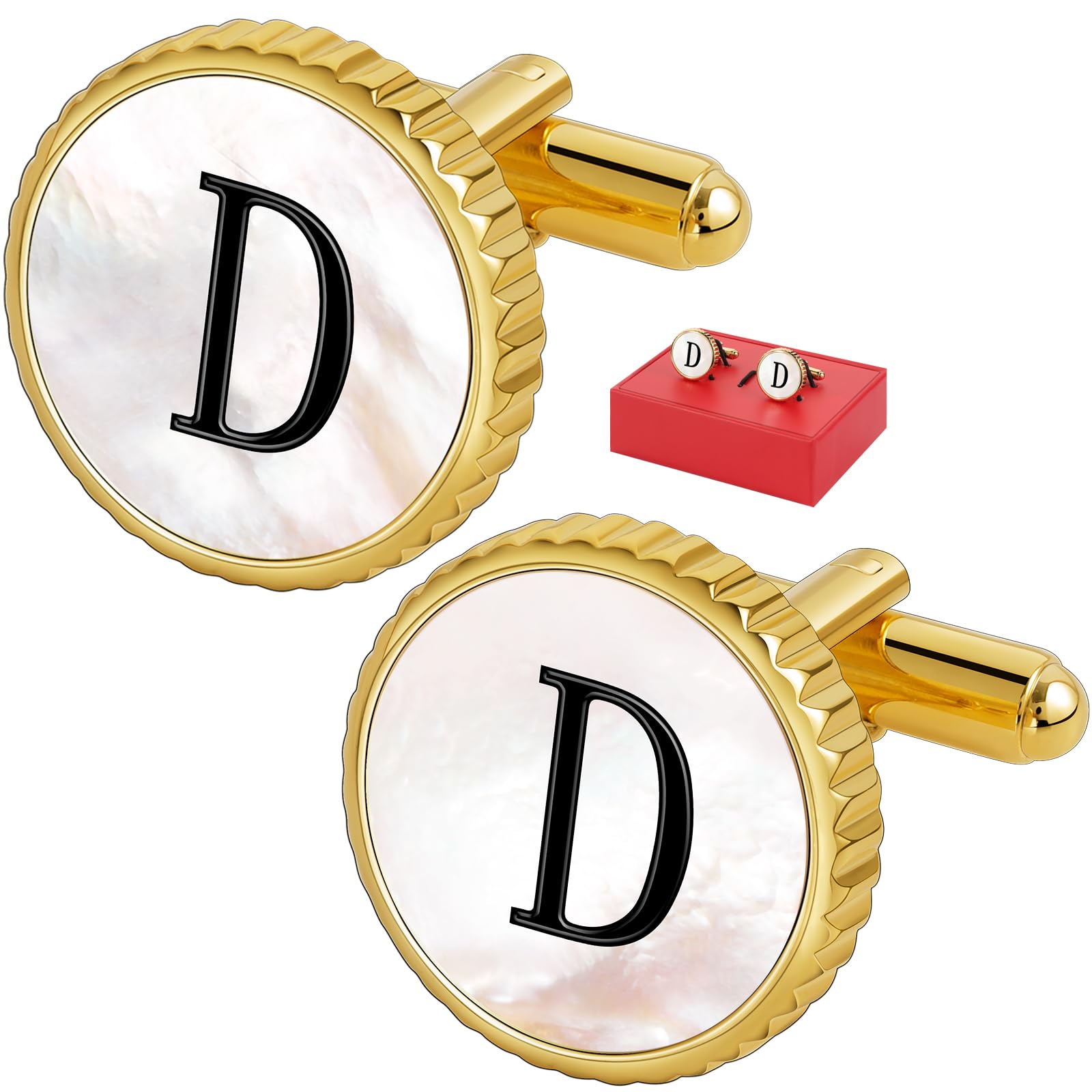 Cuff Links Mens Golden Silver Gunmetal Black, Cufflinks for Men Custom Initial Personalized Mother Of Pearl Mens Cufflink for Shirt Golden Silver Gunmetal Black Cuff Link Shirt for Wedding