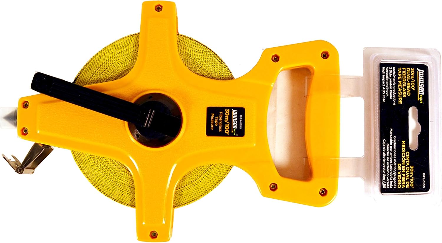 Johnson Level & Tool 1829-0100 Metric/Inch Fiberglass Long Tape, 100', Yellow, 1 Tape