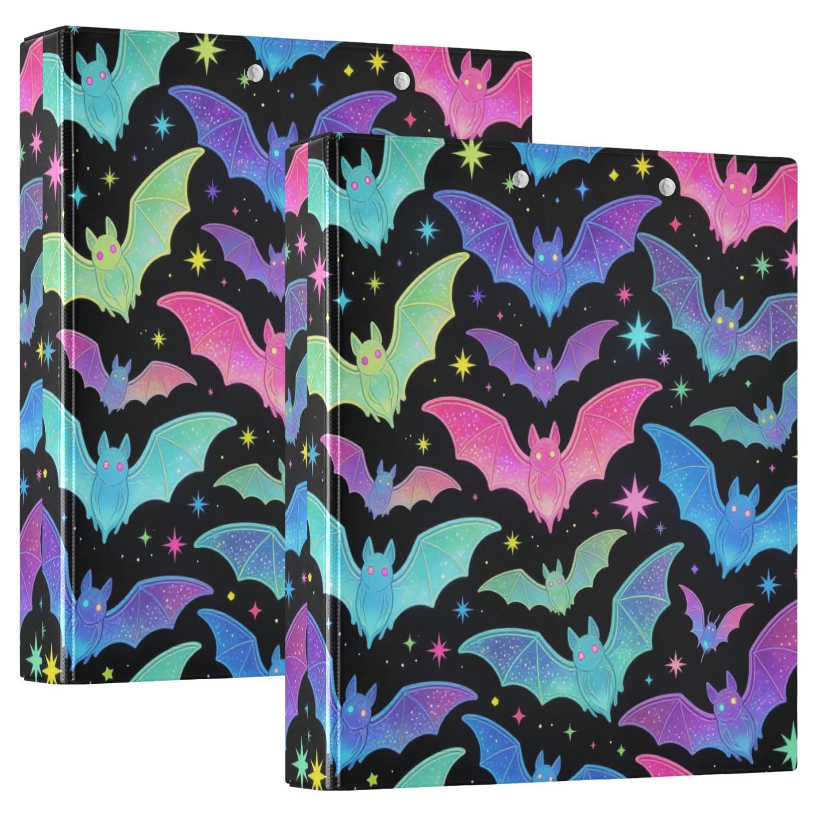 Raccoglitore ad anelli a D con copertina rigida in PVC con pipistrello
