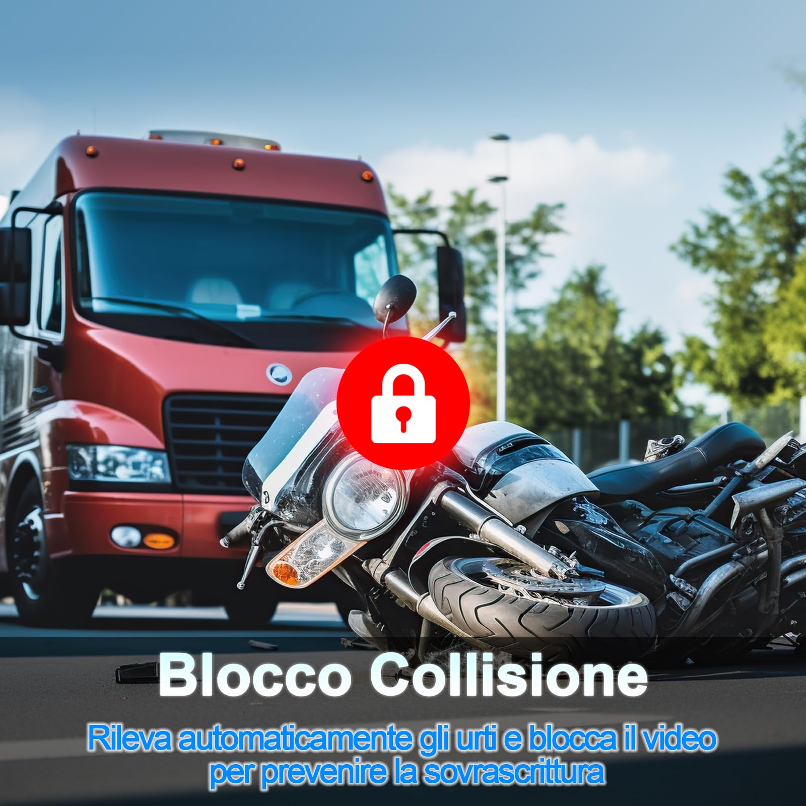 Action Cam, WiFi 2K e Grandangolo 120° Action Camera, Blocco Antiurto con Sensore G Action Cam Moto con IP65 per Motociclette, E-bike e Sport All'aria Aperta