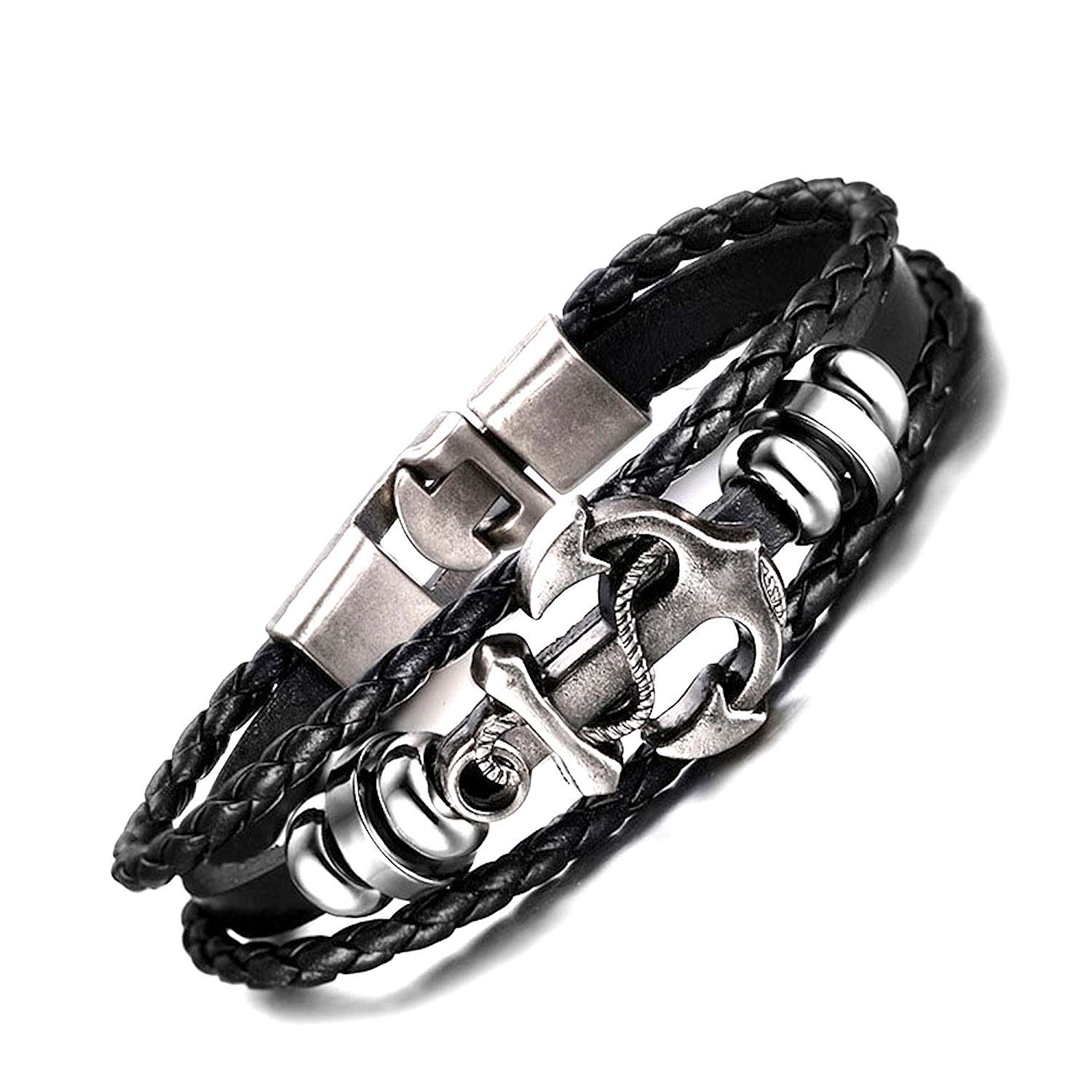 Skylofts Leather bracelet for Boys friendship Bracelets Casual Wraps Cuff Casual Bracelets (B07KVJ8QJY) Amazon Price History, Amazon Price Tracker