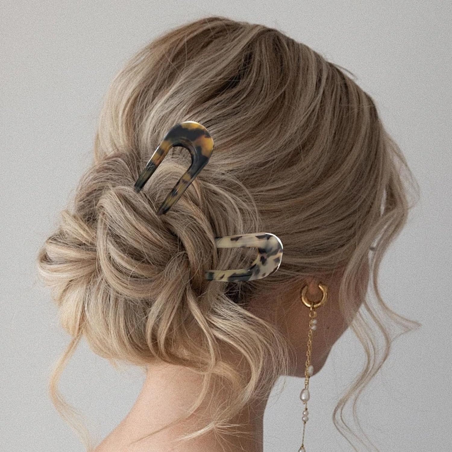 2 Pack Hair Pins for Women French Pins for Thick Hair French Twist Hair Pin U Shaped Chignon Pins - Image 4