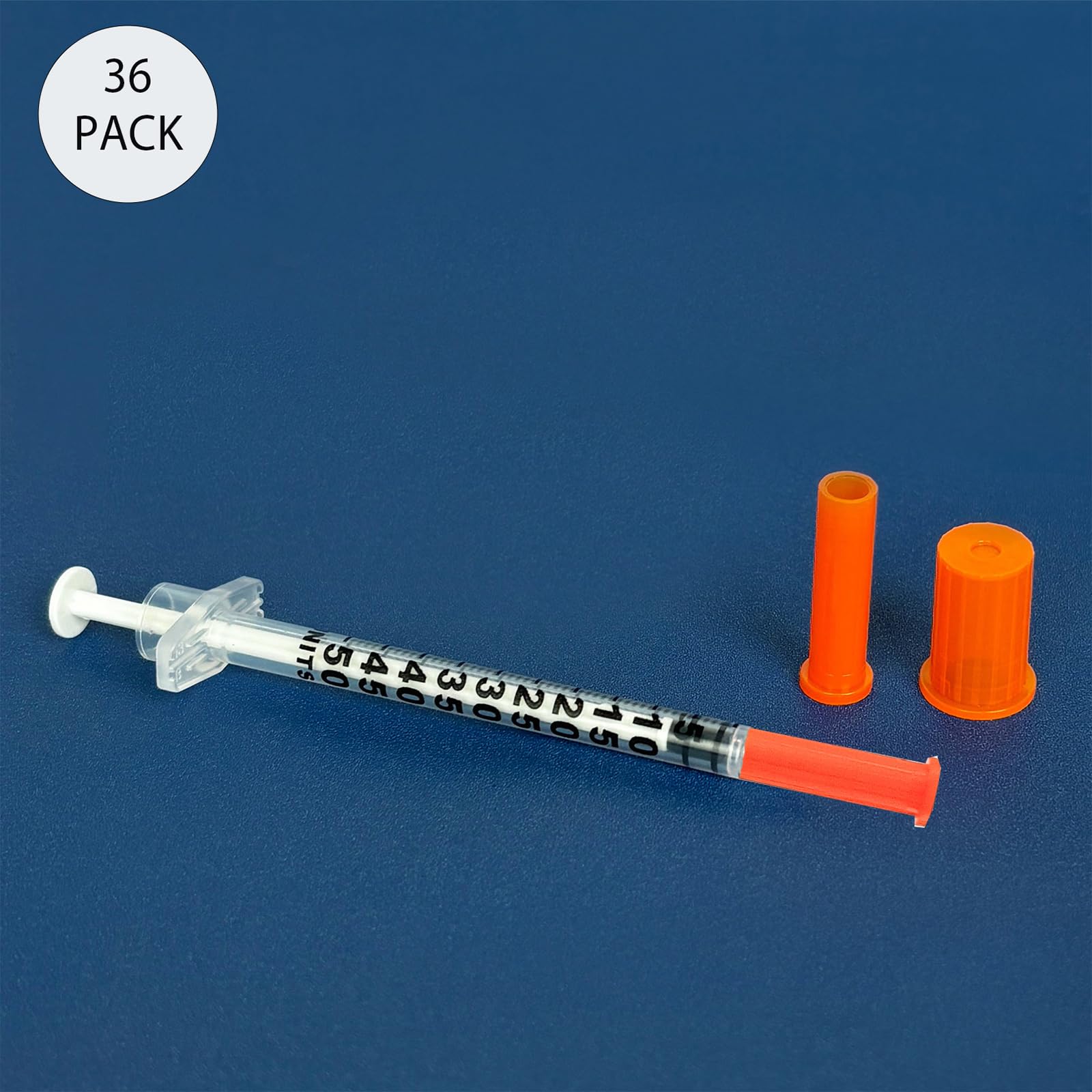 Jeringa de 0,5 cc con 31 g, 8 mm, paquete individual de 36 unidades