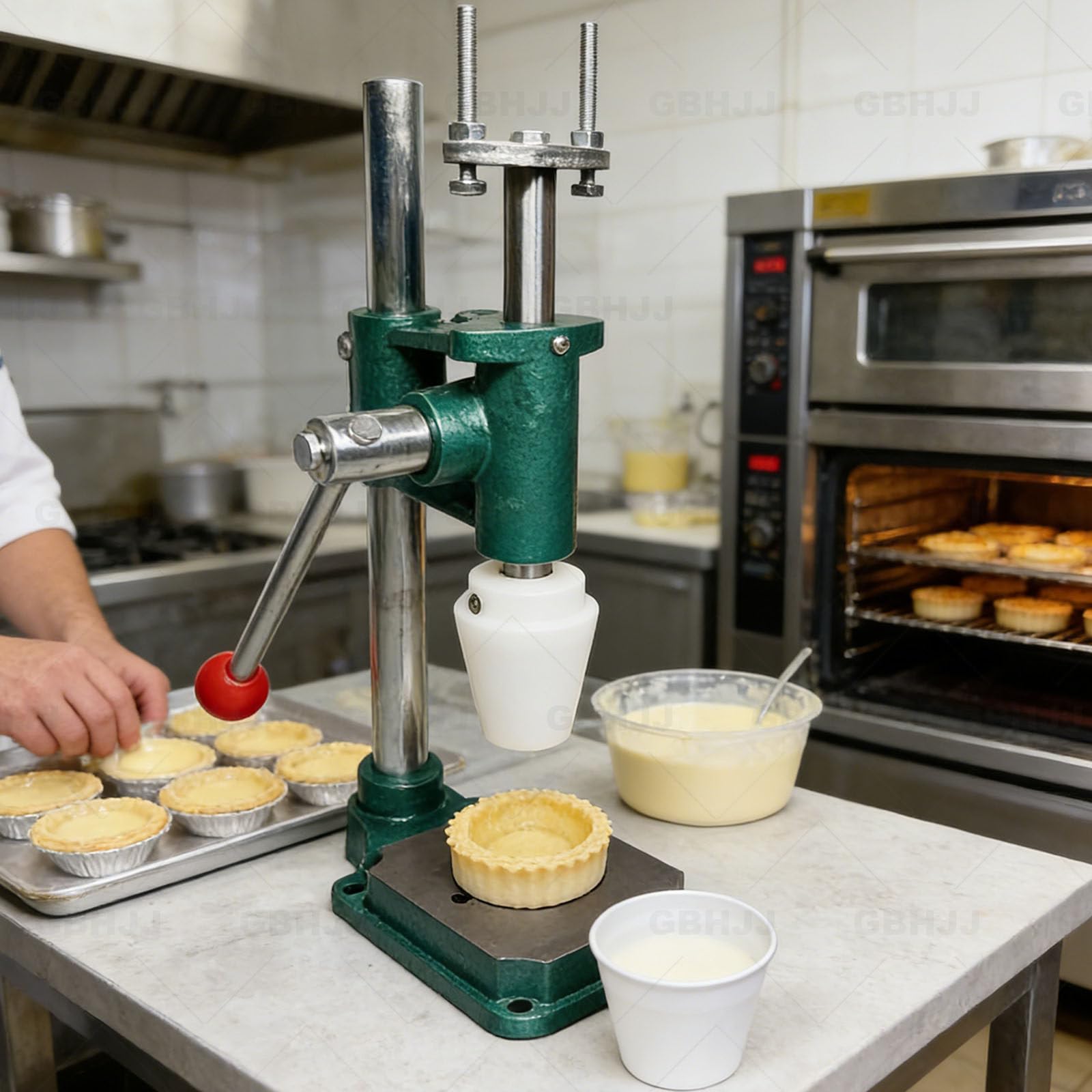 MáQuina para Prensar Tartas de Huevo, Prensadora Manual para Formar CáScaras Tartaletas, Herramienta para Moldear CáScaras Tartaletas Crema Pastelera, Adecuada para Uso DoméStico SN6201