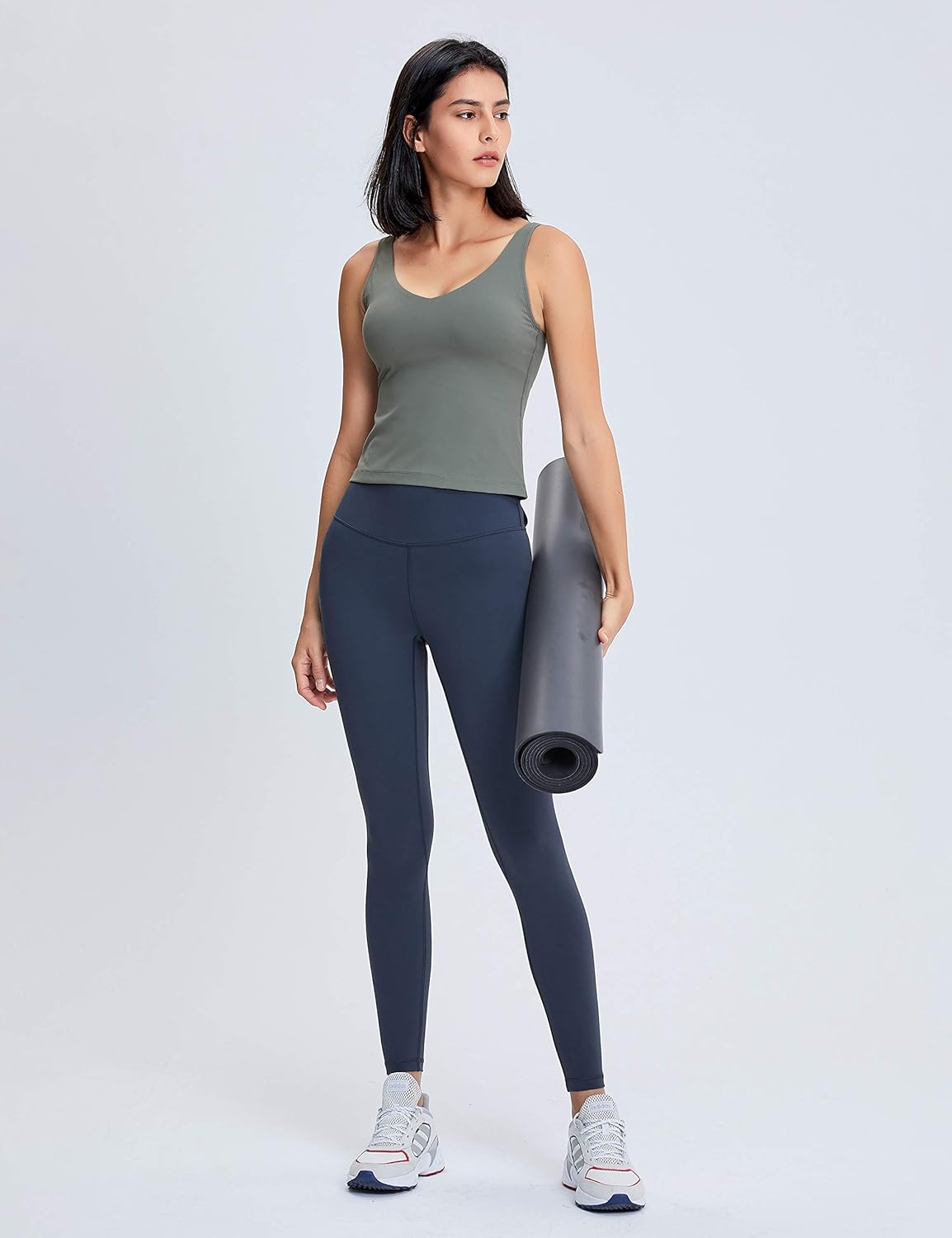 POSHDIVAH Women Sports Bra Longline Padded Tank Top Naked Feeling Workout Fitness Running Yoga Tops - Image 3