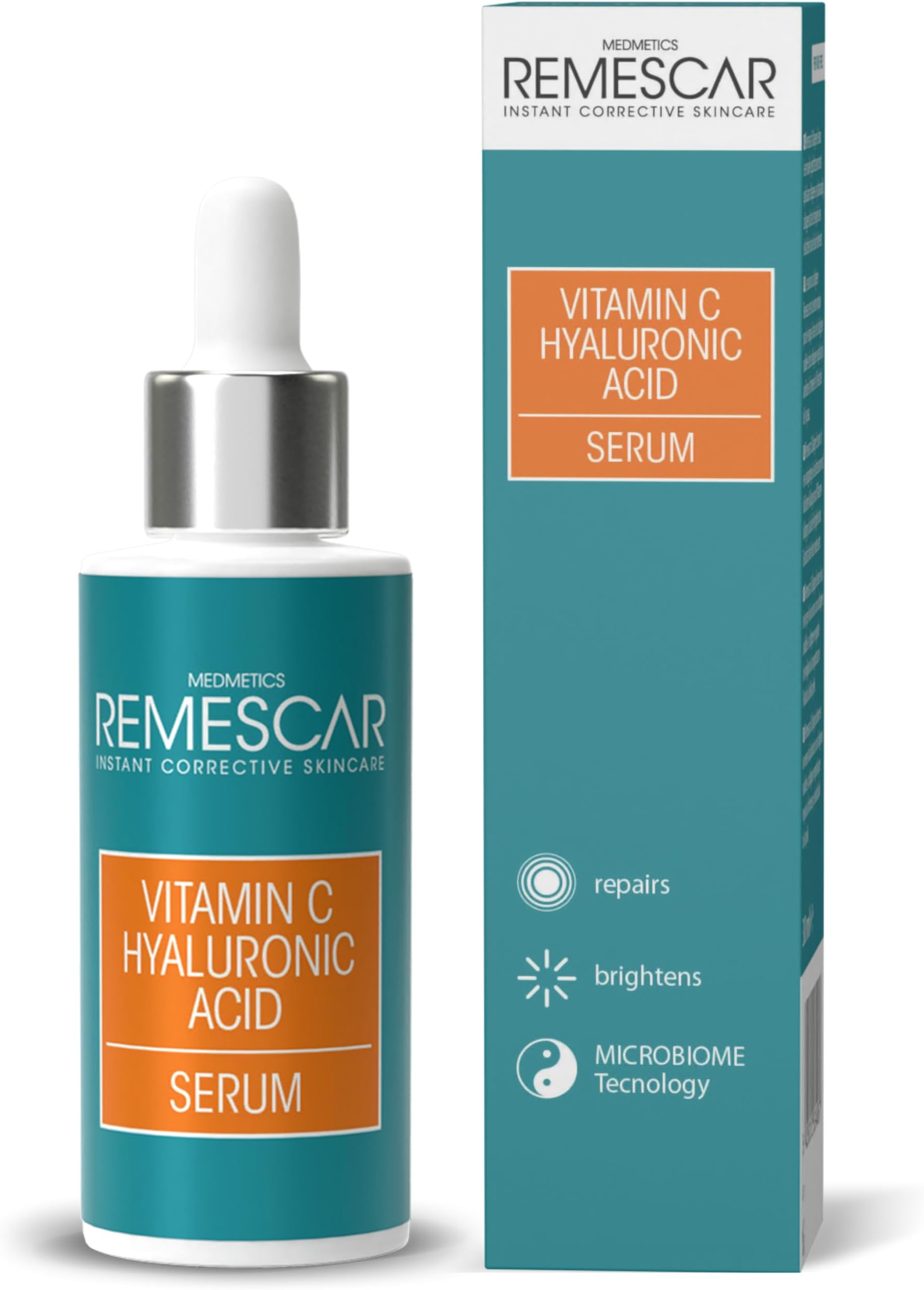 Vitamin C & Hyaluronic Acid Serum 30ml – Collagen Boosting Serum with Microbiome Technology – Intense Hydration for Smooth & Firm Skin