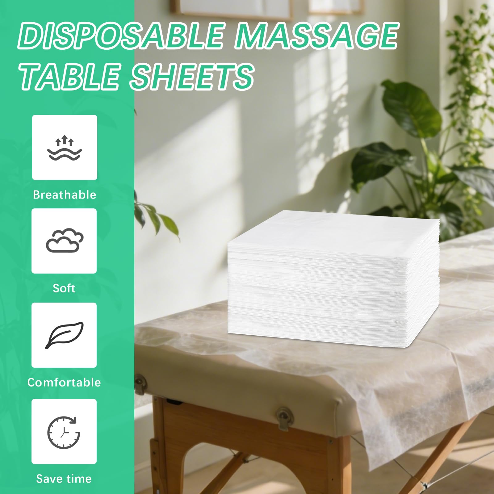 White Disposable Massage Table Sheets, Non-Woven Bed Covers