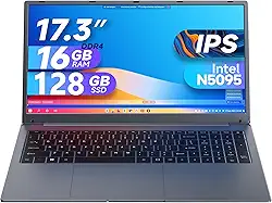 IJKKJI Laptop – laptop, laptop de 17 polegadas, 16 GB DDR4 RAM 512 GB SSD, Celeron N5095, computadores com Win 11, tela 1920 x 1080, Tipo-C, HD para empresas e estudantes HDMI, USB 3.0, tipo C
