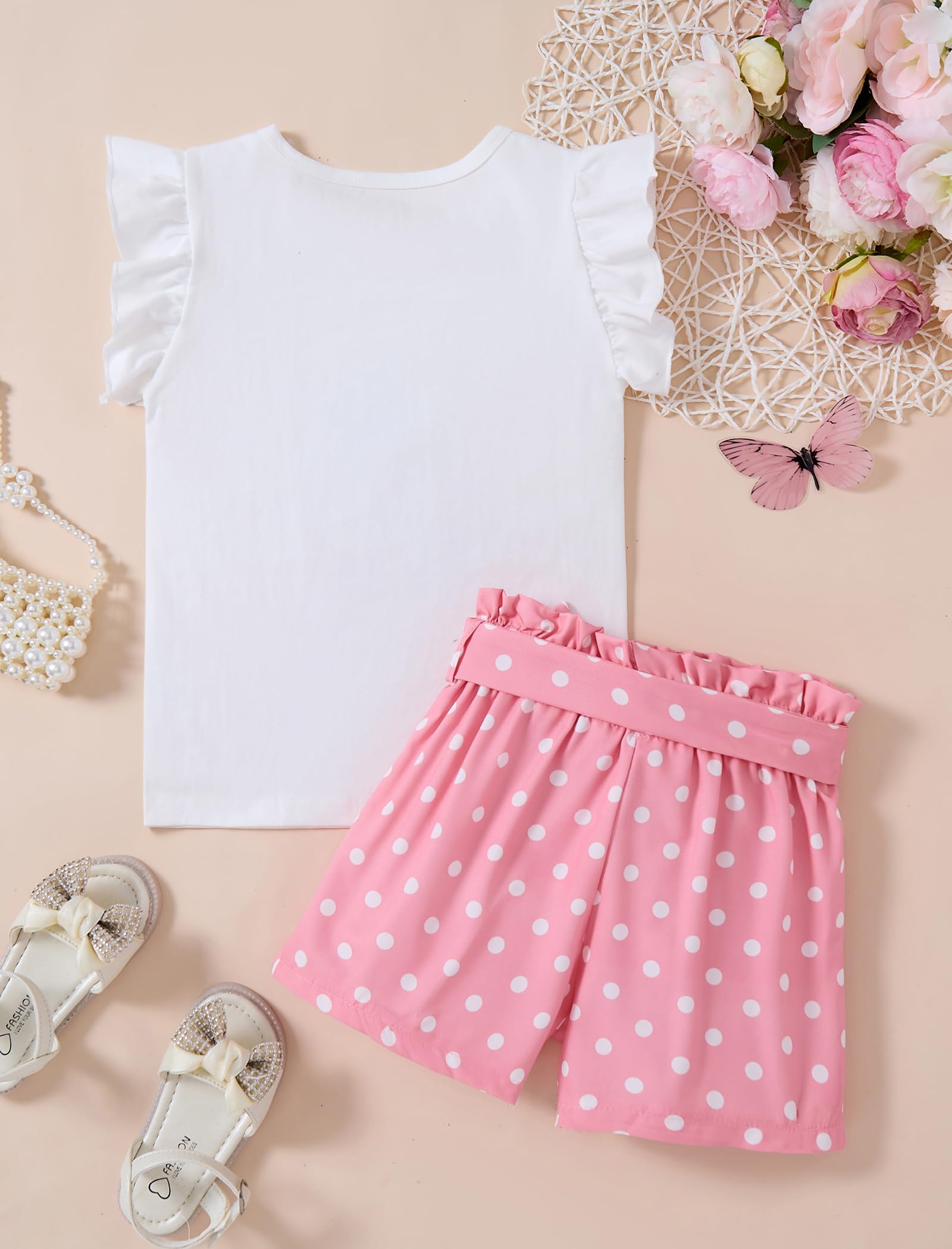 Conjuntos de verano para niñas, lindos conjuntos de pantalones cortos de cintura alta con bolsillos, ropa para adolescentes, talla 6-14 T