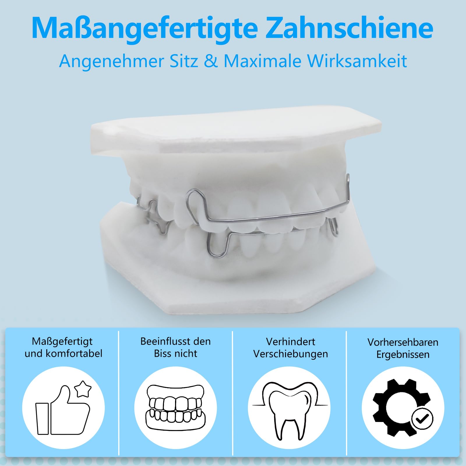 Hawley Retainer su misura per denti, guida superiore e inferiore Hawley, parentesi graffe per la stabilizzazione per adulti e bambini, previene lo spostamento dei denti, set da 2 (blu)