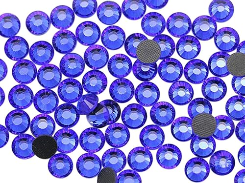 Miniatura 1 de Allstarco SS16 - Diamantes de imitación termoadhesivos de cristal termoadhesivos de zafiro azul Y206 de 0.157 in, parte trasera plana, DMC para arte