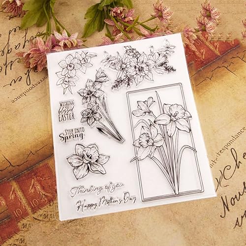 Miniatura 7 de Juego de sellos y troqueles transparentes de flores para hacer tarjetas, plantillas cortadas para álbumes de recortes, álbum de fotos, papel