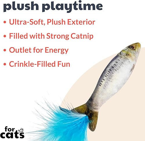 Miniatura 2 de Huxley & Kent Juguete de peluche para gatos, juguete interactivo de hierba gatera para gatos y gatitos, suave con arrugas y hierba gatera, divertido