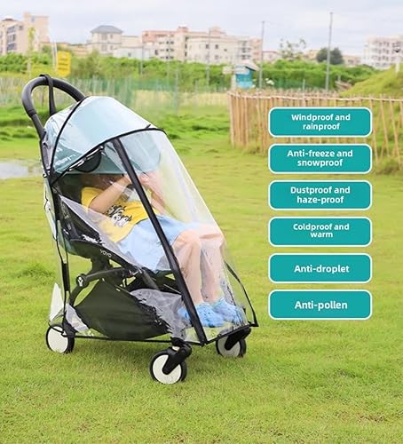 Miniatura 6 de Cubierta de lluvia para cochecito de bebé muy transparente para Babyzen YOYO, cubierta de viento para cochecito de bebé, accesorios para cochecito