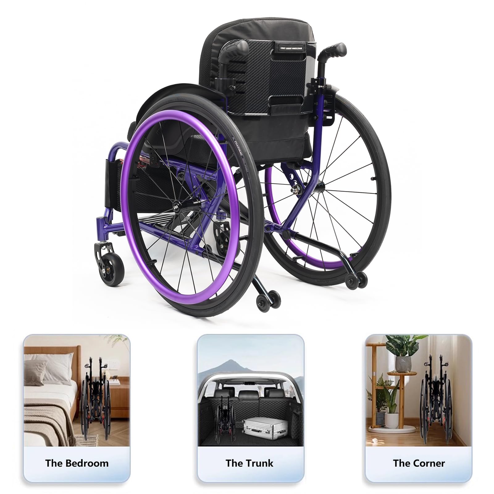 Silla De Ruedas De Transporte Portátil,silla De Ruedas Deportiva Ultraligera Plegable Todo Terreno,sillas De Ruedas Deportivas Y De Ocio,silla De Ruedas Manual De Aleación De Aluminio Autopropulsada(S