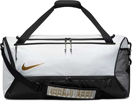 Amazon | Nike Hoops Elite ダッフルバッグ, ホワイト/ブラック