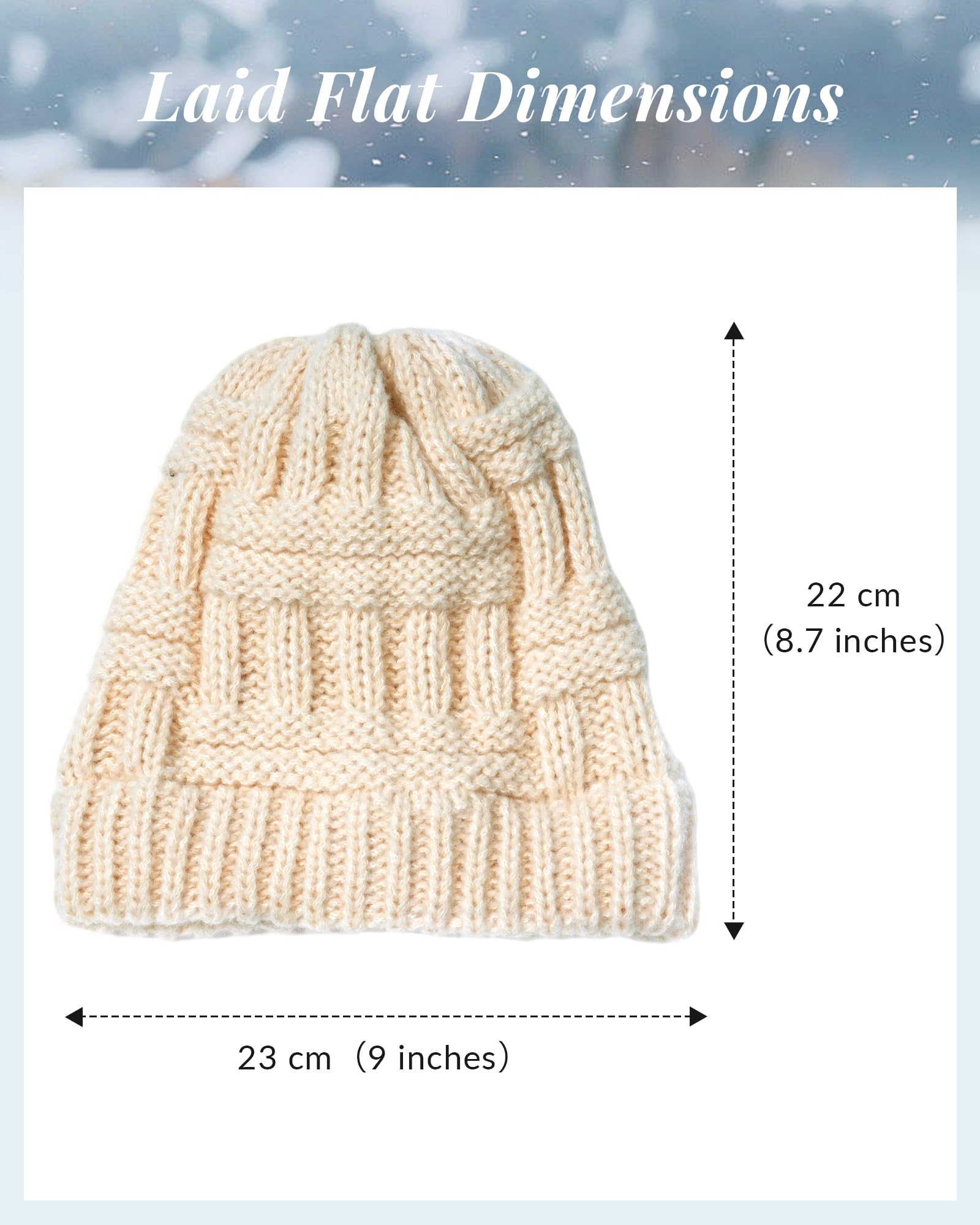 Bonnet Tricoté pour Femmes Bonnet d'hiver avec Trou pour Queue de Cheval Chaud Chapeaux Tricoté d'hiver pour Femmes et Filles