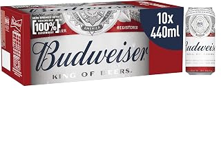 Budweiser Lager Beer Can, 10 x 440ml