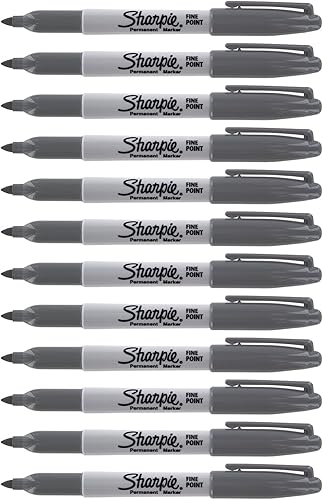 Sharpie Marcador permanente, punta fina (12 unidades, gris pizarra)