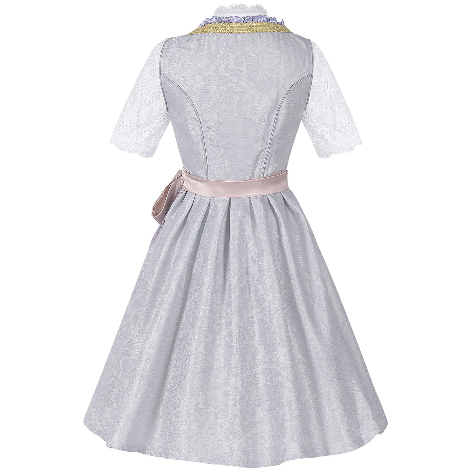 Dirndl Damen Midi, Große Größen Rosa Trachtenkleid Damen mit Blau Schürzen Dirndlkleid Damen Bayerisches Kleid Trachtenmode Trachtenrock Dirndlkleider Trachtenkleider Oktoberfest Outfits