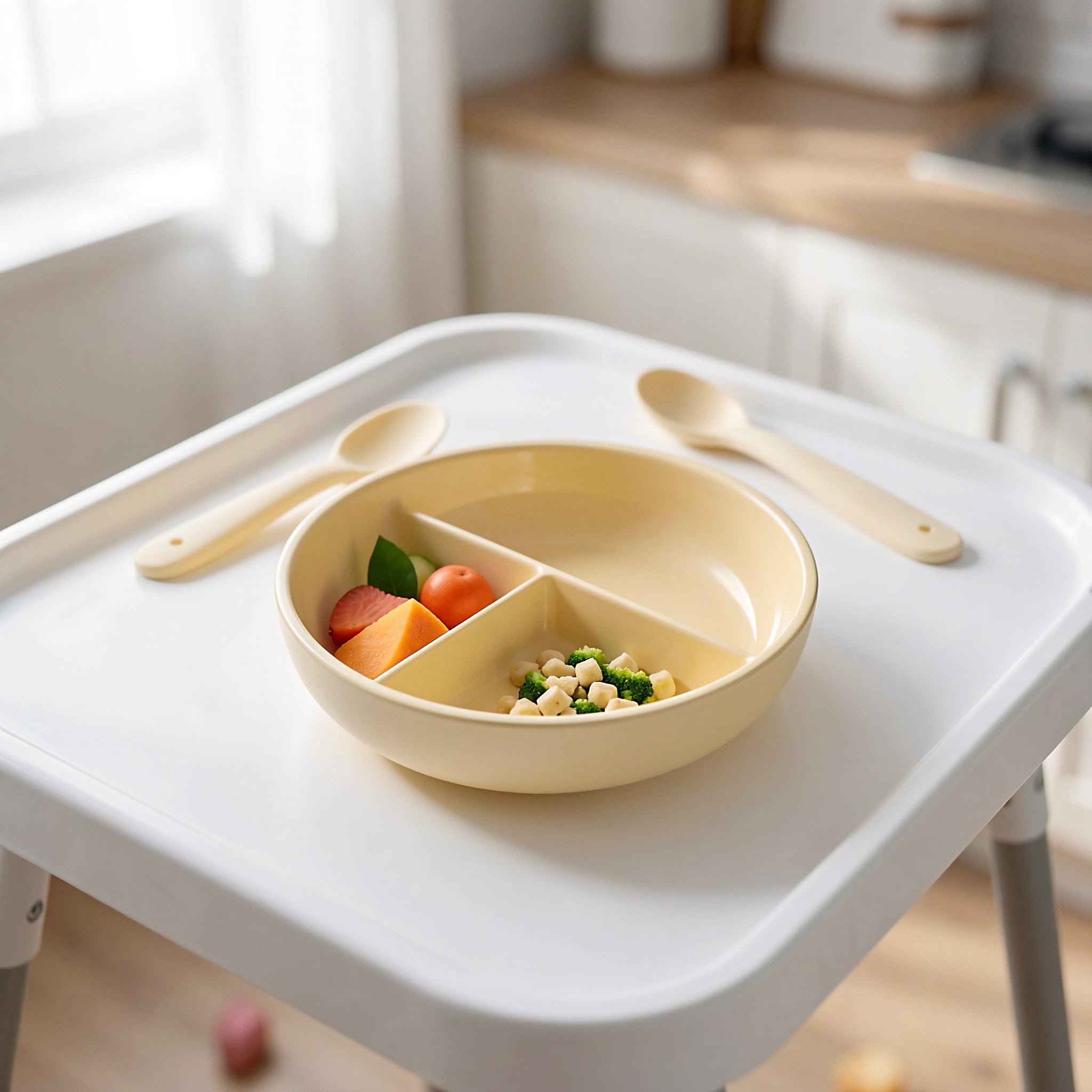 OSALADI Ceramiczna miska na płatki zbożowe, 3-częściowa porcelanowa miska