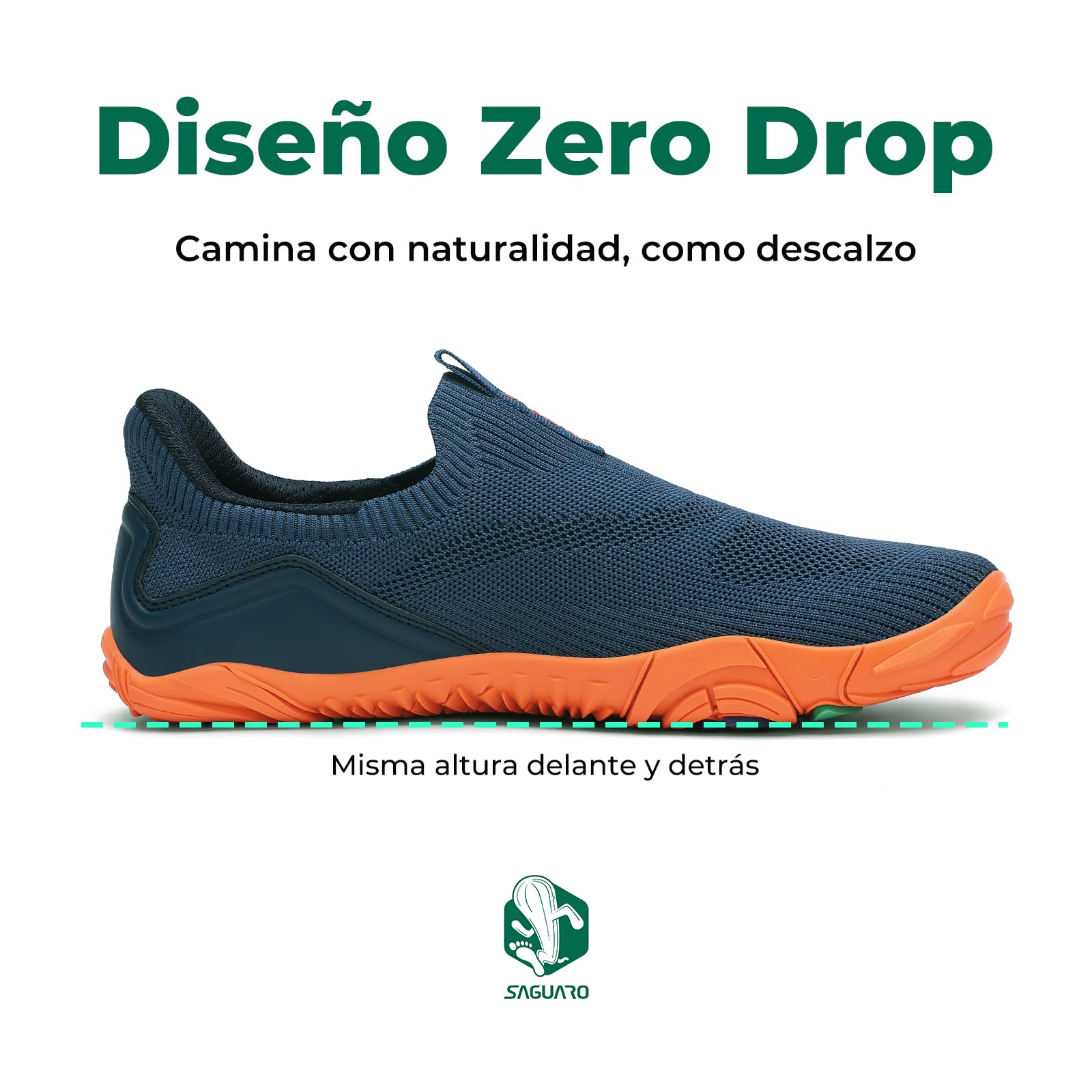 Saguaro Unisex Zapatos Barefoot Slip-On de Cinco Dedos – Calzado Minimalista para Uso Diario, Caminar, Gr.36-48 - 5