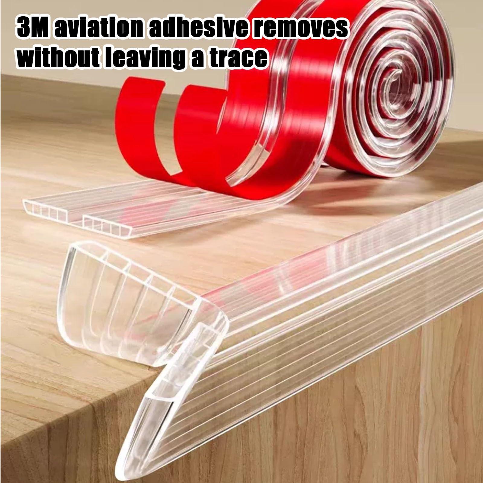 Protectores de Bordes en Forma de L, PVC Transparente, Suave Y Autoadhesivo; Tiras Anticolisión para Escritorios(19x19mm,1000cm/393.7in)