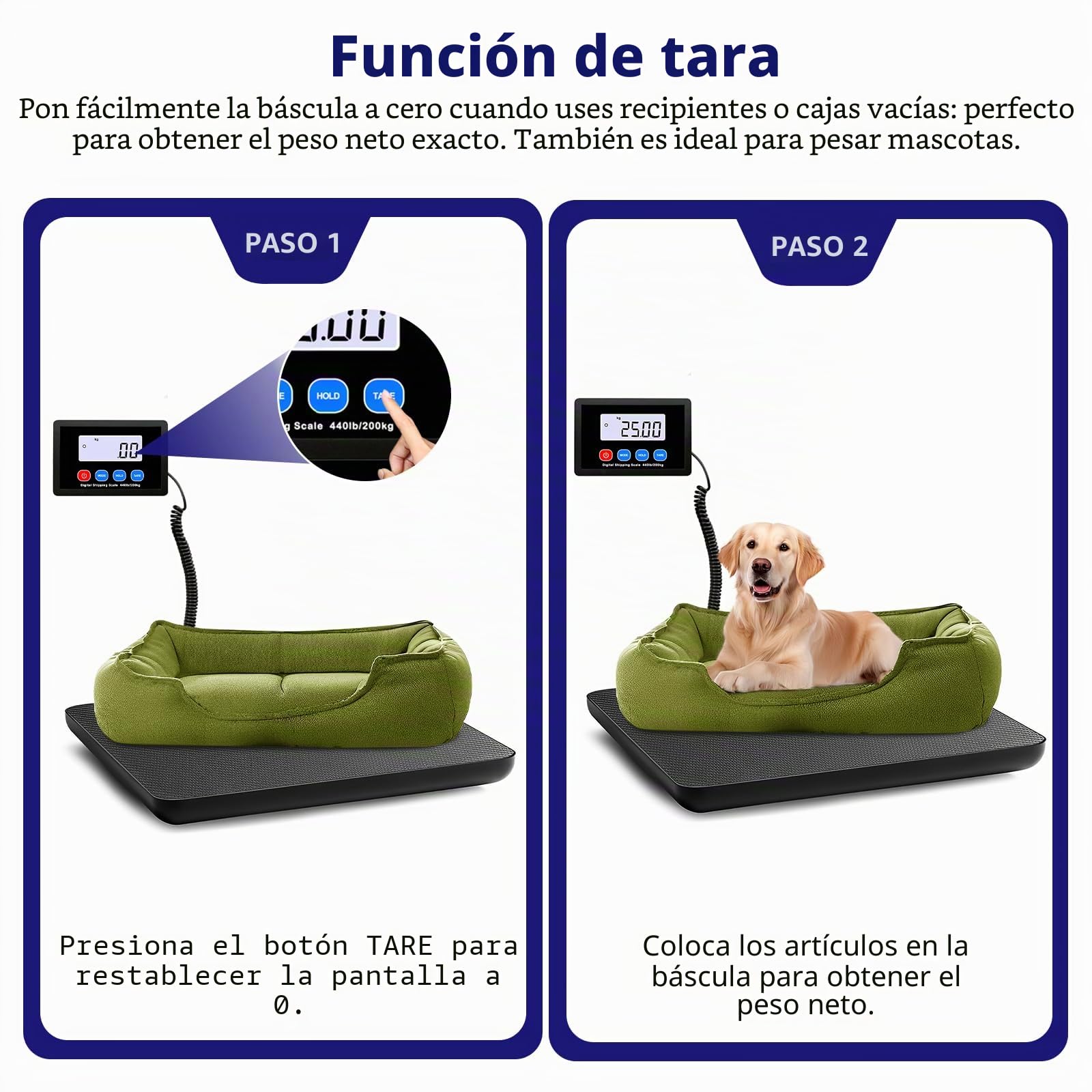 Báscula de Paquete 200KG, Báscula cocina industrial con función LCD/Hold/Tara, Balanza Postal Digital para Paquetes/Almacenes/Equipaje, pilas y alimentación USB