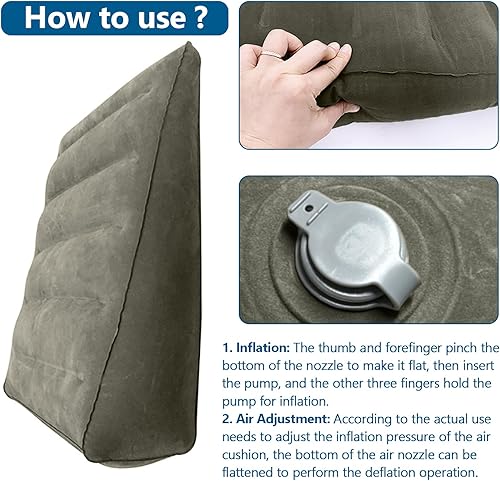 Miniatura 3 de Almohada inflable de cuña para espalda, piernas, pantorrilla, descanso de espalda para dormir después de la cirugía, suministros de apoyo de