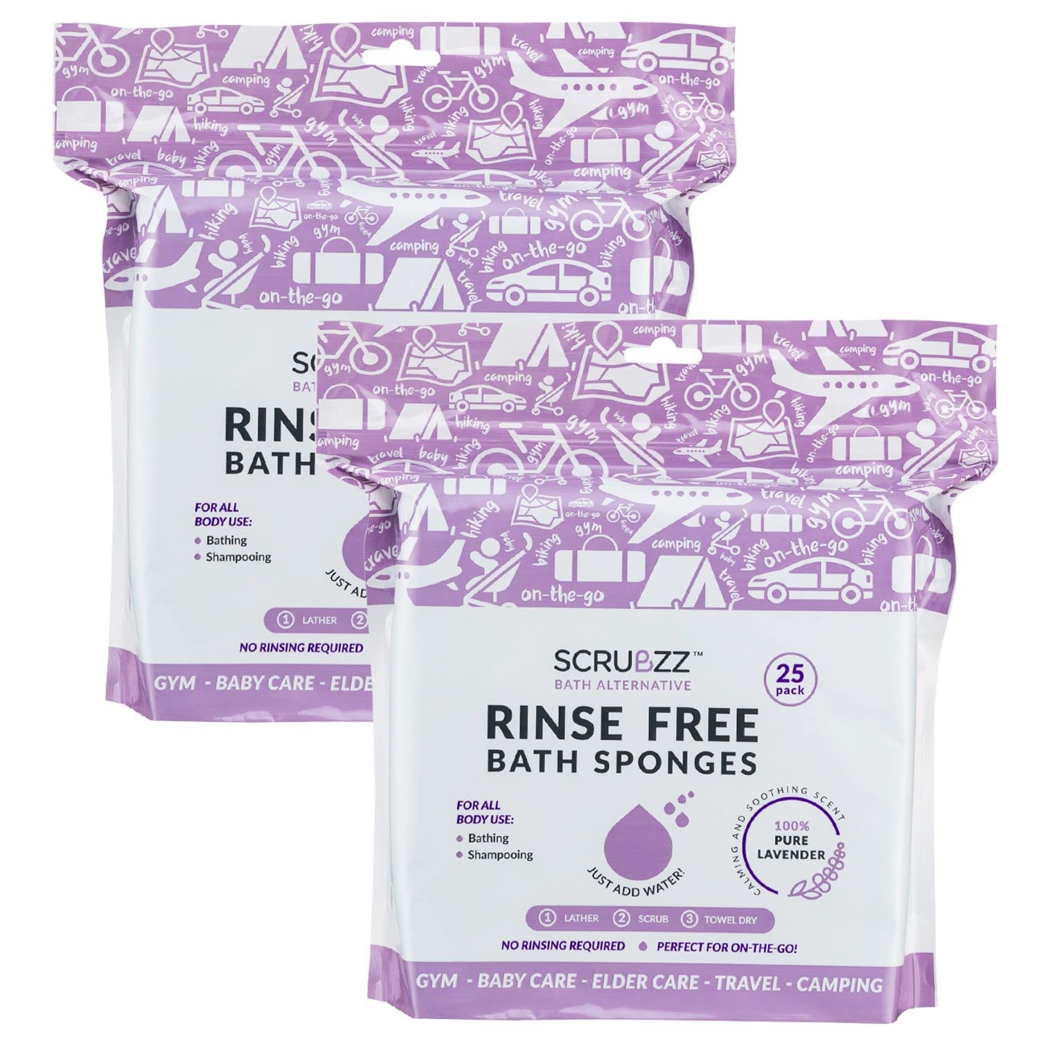 Amazon.com: Scrubzz Disposable No Rinse Bathing Wipes - All-in-1 Single ...