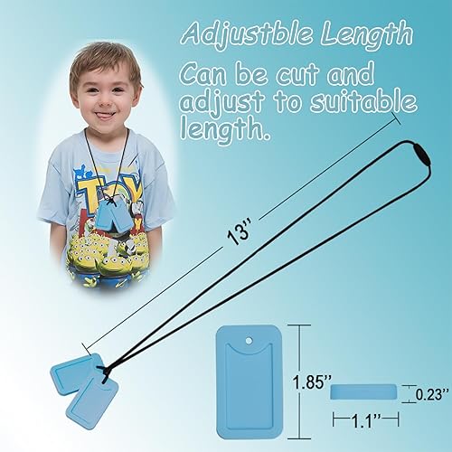 Miniatura 10 de Collar sensorial masticable para niños o adultos, colgante de silicona para perro masticable para autismo, TDAH, SPD, PICA y necesidades de