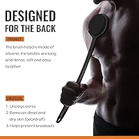 Vista 3 de Silicone Back Scrubber for Shower, 17in Lengthen Long Handle Body Brush, Double Sided Shower Brush for Shower Exfoliating and Massage Can Produce