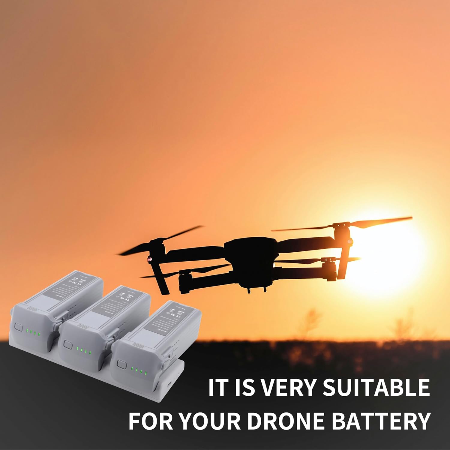 Air 3 Upgraded 3-Channel Fast Charger Box Compatible with DJI Air 3 and Air 3S Battery, Storage Charging Three Batteries sequentially, Featuring a Multi-Function Charge Drone Hub Accessory