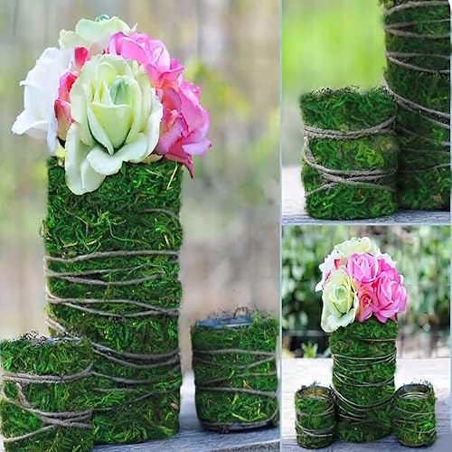 Miniatura 5 de FAICOIA 2 unidades de camino de mesa de musgo preservado para manualidades, decoración de fiesta de boda, 12 x 48 pulgadas, rollo de musgo verde