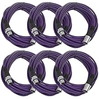 Vista 17 de Seismic Audio SAXLX-2Brown-Paquete de 6 cables de conexión XLR de 2 pies marrones - Cables de micrófono - Cables XLR macho a hembra - 2 pies